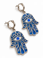 Load image into Gallery viewer, silver earrings Evil Eye