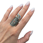 Load image into Gallery viewer, silver ring with enamel from dream garden collection