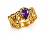 Load image into Gallery viewer, Silver Ring With Natural Amethyst