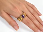 Load image into Gallery viewer, Silver Ring With Natural Amethyst