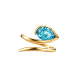 Load image into Gallery viewer, Aqua Teardrop Wrap Ring