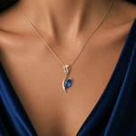 Load image into Gallery viewer, Azure Marquise Art Pendant