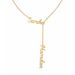 Load image into Gallery viewer, Couples Name Lariat Necklace