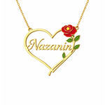 Load image into Gallery viewer, Rose Heart Name Necklace