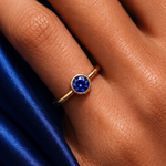 Load image into Gallery viewer, Sapphire Solitaire Bezel Ring