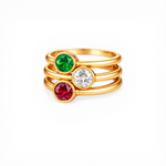 Load image into Gallery viewer, Tricolour Gem Stack Rings