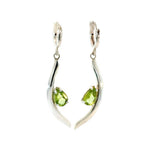 Load image into Gallery viewer, Silver earrings with peridot
