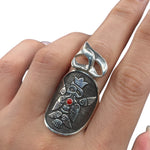 Load image into Gallery viewer, silver ring with enamel from dream garden collection