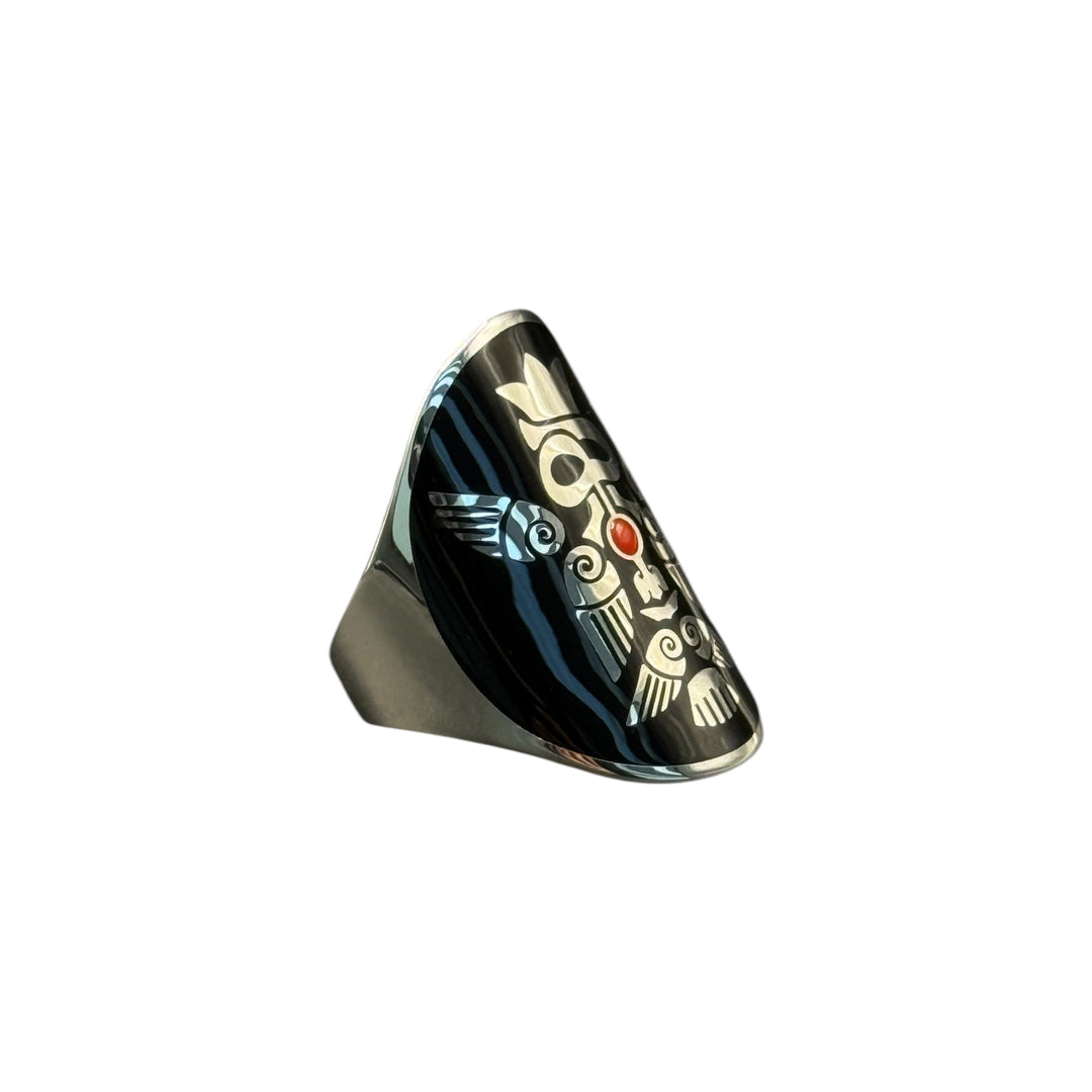 silver ring with enamel from the dream garden collection