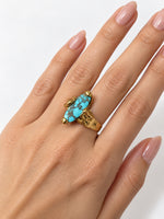 Load image into Gallery viewer, Gold Plated Silver Ring With Natural Turquoise