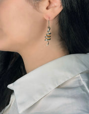 Silver earrings with citrine