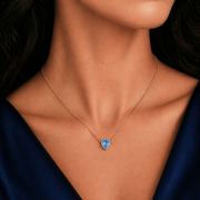 Aqua Teardrop Pendant Necklace