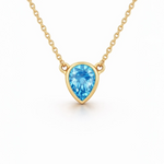 Load image into Gallery viewer, Aqua Teardrop Pendant Necklace