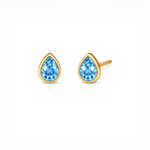 Load image into Gallery viewer, Aqua Teardrop Stud Earrings