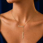 Load image into Gallery viewer, Couples Name Lariat Necklace
