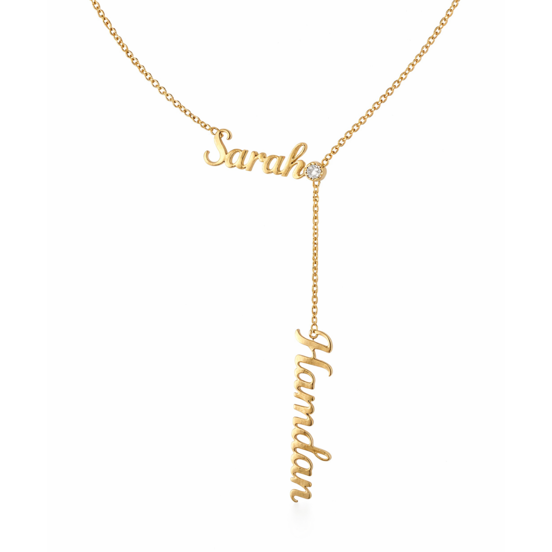Couples Name Lariat Necklace