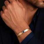 Load image into Gallery viewer, Dual Sapphire Gold Cuff