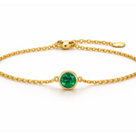 Load image into Gallery viewer, Emerald Solitaire Chain Bracelet