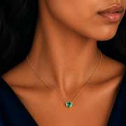 Emerald Solitaire Pendant Necklace