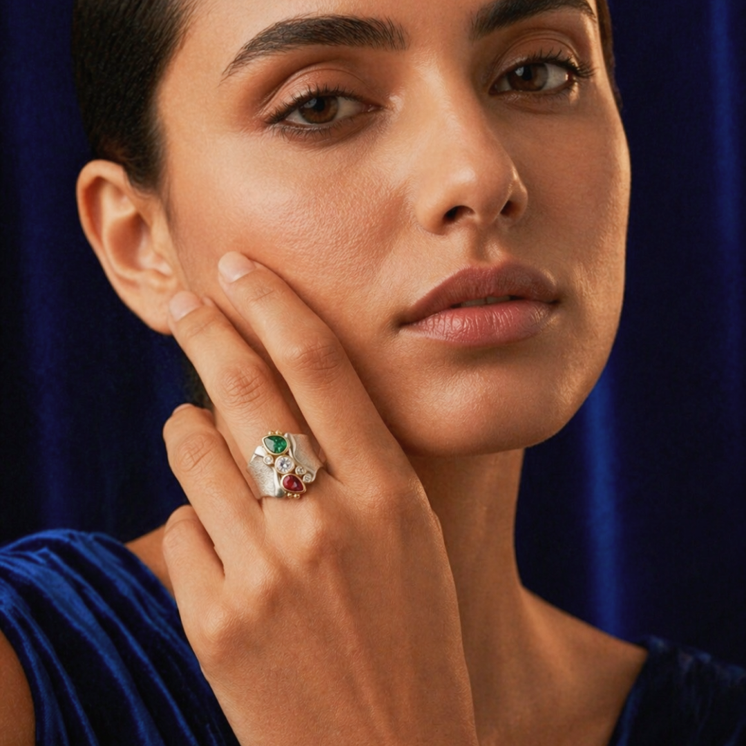 Mosaic Cluster Statement Ring