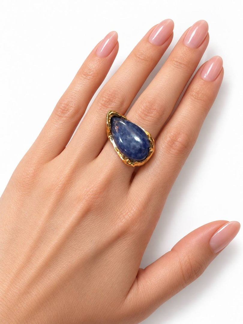 Gold Plates Silver Ring