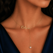 Script Lariat Name Necklace