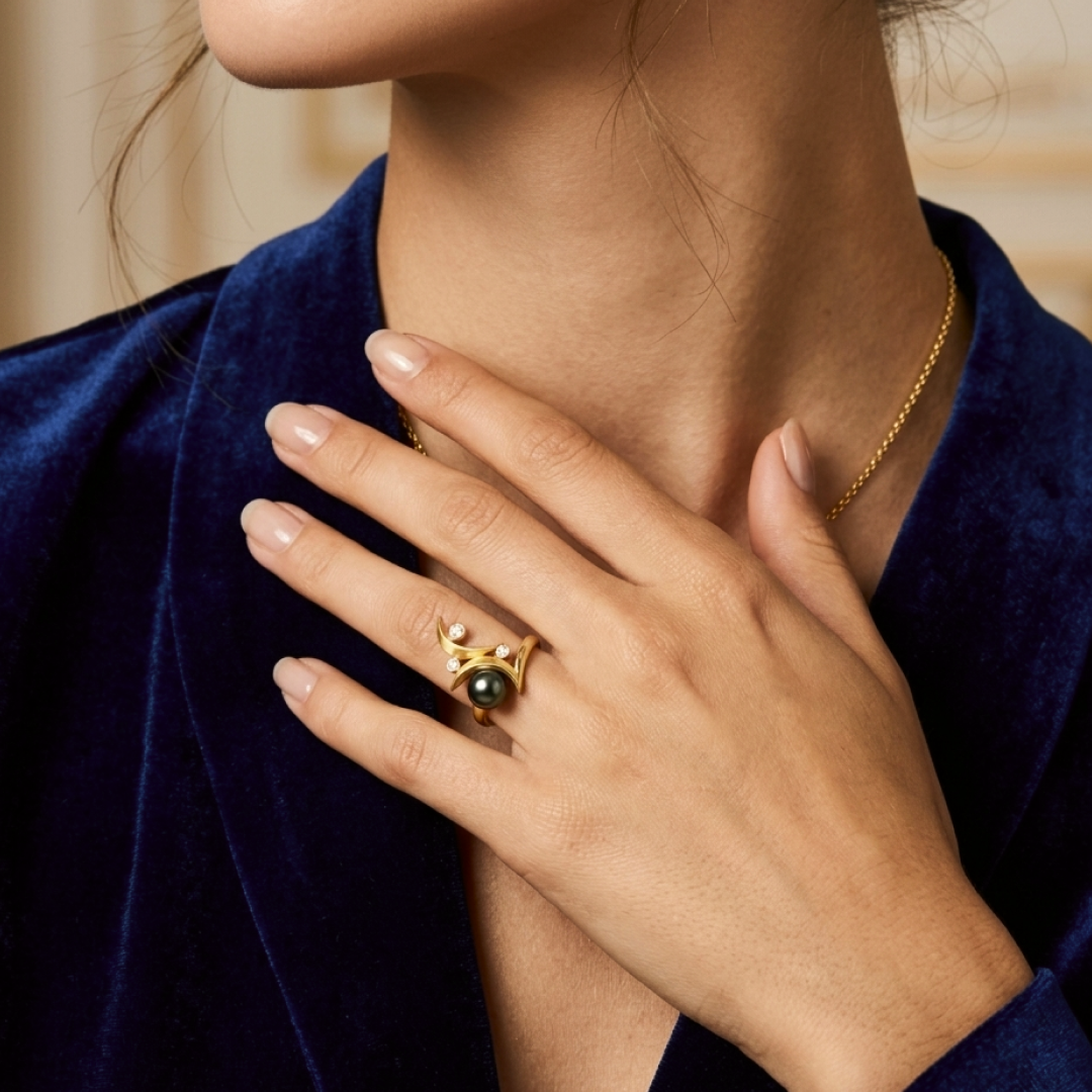 Tahitian Pearl Statement Ring