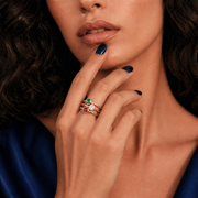 Tricolour Gem Stack Rings